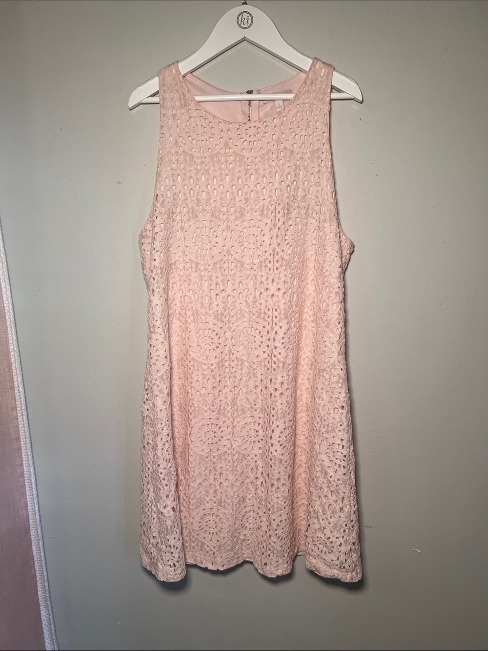 GB girls Blush Pink Sleeveless Lace Shift Dress